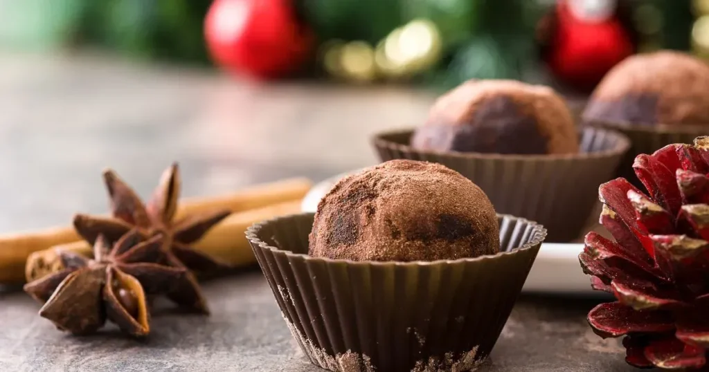 Trufas de chocolate, una de las recetas de dulces navideños saludables de Distribuciones Ballester.